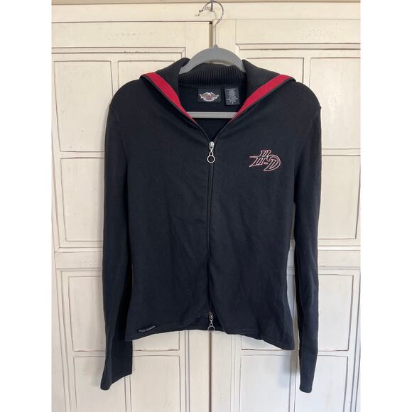 Harley Davidson size small women’s zip up cardigan sweater - Picture 1 of 4